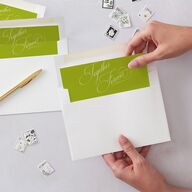 Modern Wedding Of Calligraphy Envelope Liners Chartreuse Standard