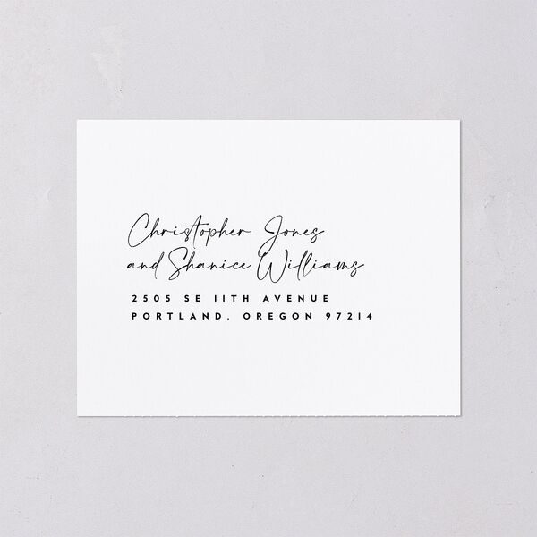 Modern Vow All-in-One Wedding Invitations Charcoal Signature Light Both Recipient and Return Addresses No