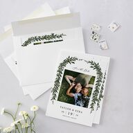 Rich Greenery Save The Date Cards Hunter Green Signature smooth Blank No Standard