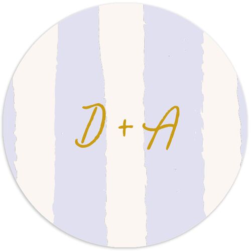 Eclectic Painted Stripes Wedding Stickers Umber Circle