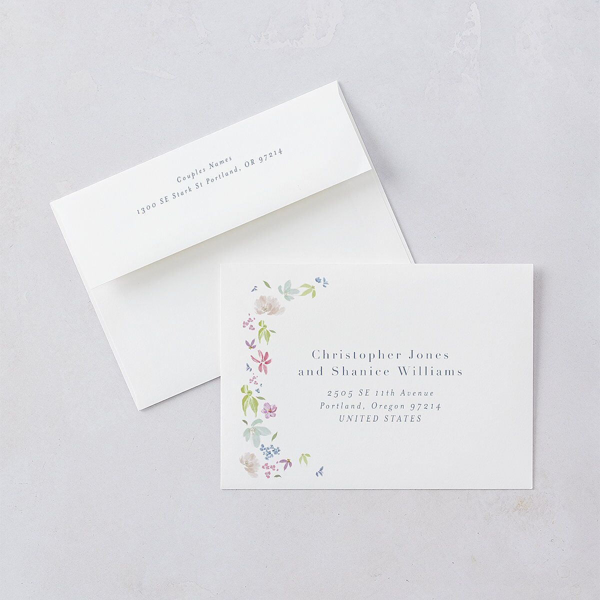 Floral Appliqué Bridal Shower Invitations Sheer Lilac Signature Blank