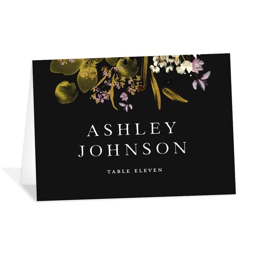 In Bloom Place Cards Charcoal Signature