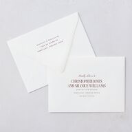 Elegant Diamond Pattern Save The Date Card Euro Envelopes White Burgundy Both Recipient and Return Addresses Luxe Signature