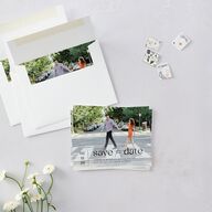 Simply Stated Save the Date Petite Cards Licorice Signature smooth Blank No Standard