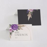 Bohemian Bouquet Foil Place Cards Gold Plum Signature