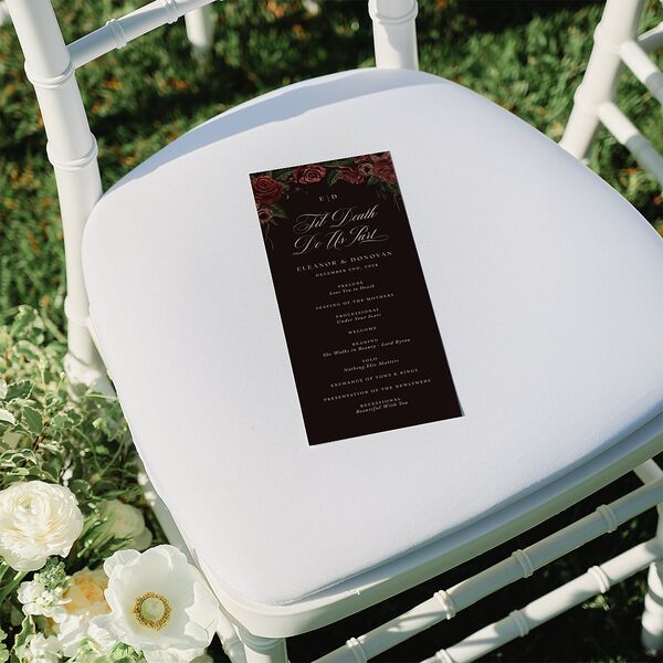 Dark Gothic Roses Wedding Programs Burgundy Signature
