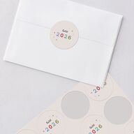 Very Merriest Retro Christmas Holiday Stickers Linen Circle