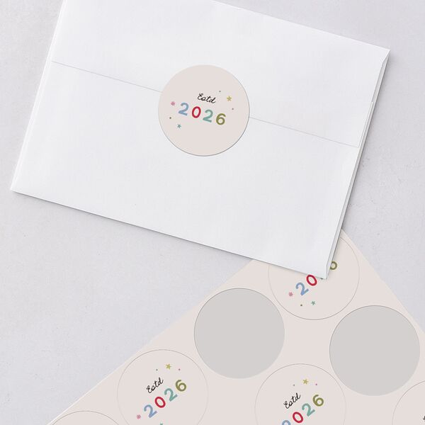 Very Merriest Retro Christmas Holiday Stickers Linen Circle