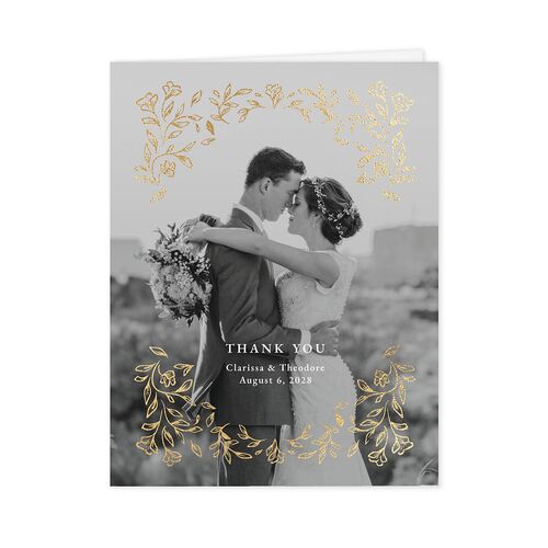 Regal Photo Foil Thank You Cards Mauve Gold