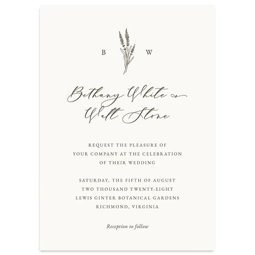 Vintage Lavender Wedding Invitations Falcon Signature Blank No Standard