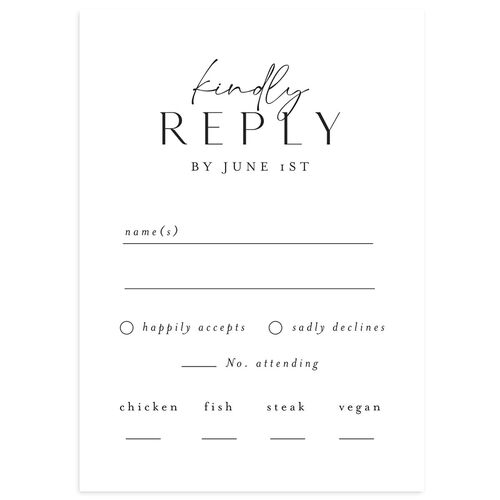 Side Panel Wedding Response Cards Pure White Signature Standard