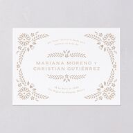Papel Picado De Mexico Save The Date Cards Taupe Signature smooth Blank No Standard