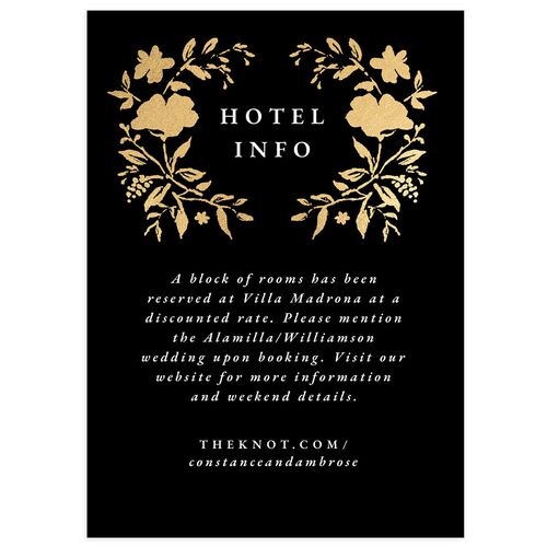 Luxury Wildflower Foil Wedding Enclosure Cards Charcoal Gold Signature Standard