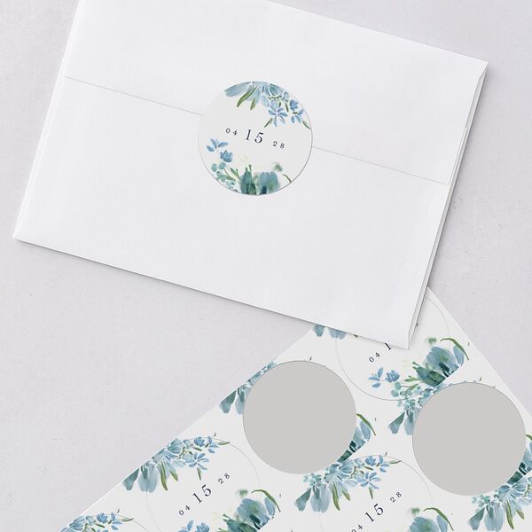 In Bloom Wedding Stickers Moody Blue Sticker
