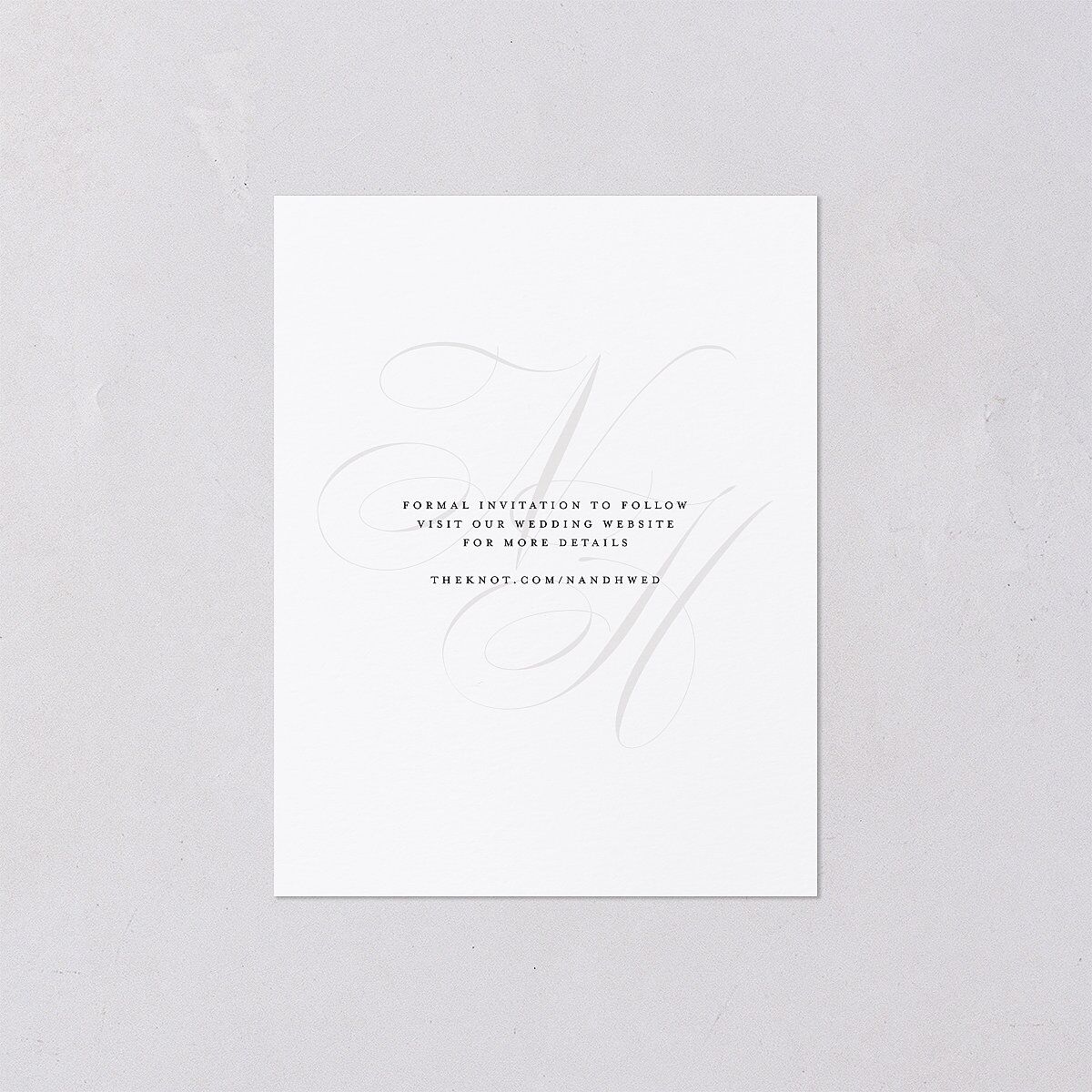 Elegant Monogram Save the Date Petite Cards Pure White Signature smooth Blank No Standard