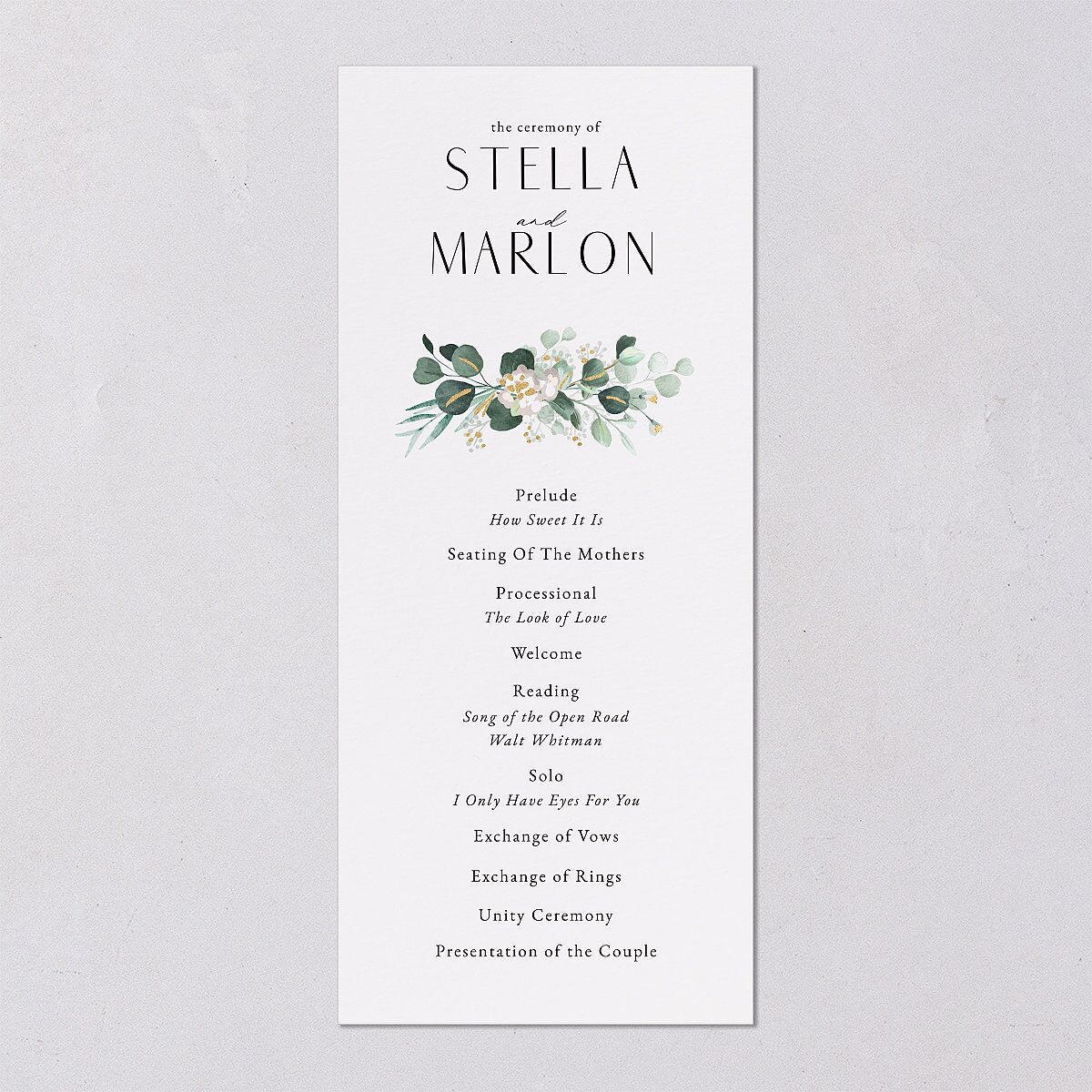 Timeless Hoop Wedding Programs Gold Pure White Signature