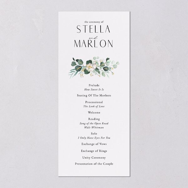 Timeless Hoop Wedding Programs Gold Pure White Signature
