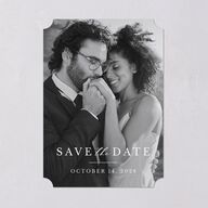Simple Eucalyptus Save the Date Cards Linen Signature smooth Blank No Ticket