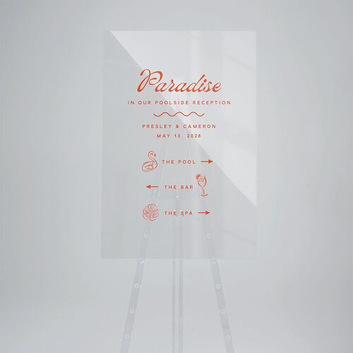 Cabana Stripes Acrylic Direction Sign Large Pastel Blue Standard Acrylic L Direction