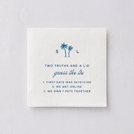 Cabana Stripes Bridal Shower Cocktail Napkins Lemon Napkin Uncoined