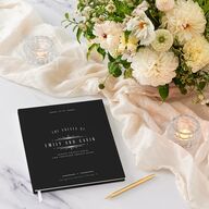 Vintage Deco Wedding Guest Book Charcoal
