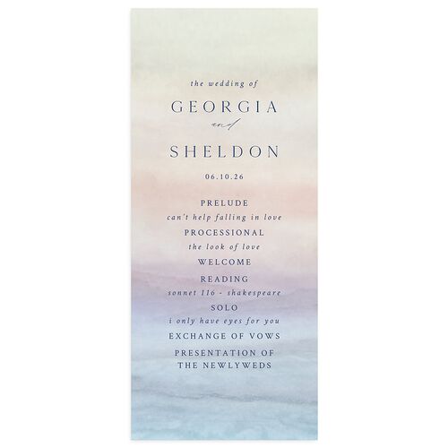 Ethereal Sunset Wedding Programs Gold Ocean Signature