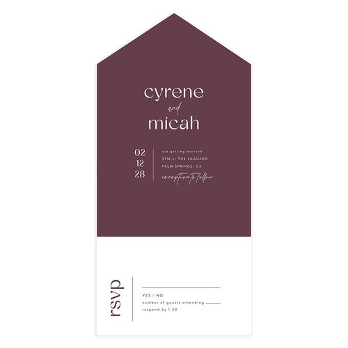 Simply Stated All-in-One Wedding Invitations Mauve Signature Light Both Recipient and Return Addresses No