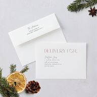 Merry Border Holiday Cards Jewel Red Signature Blank Portrait  Standard