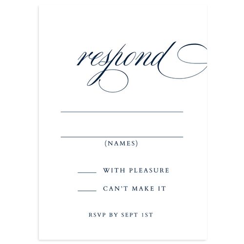 The Union Of Wedding Response Cards Navy Signature Standard