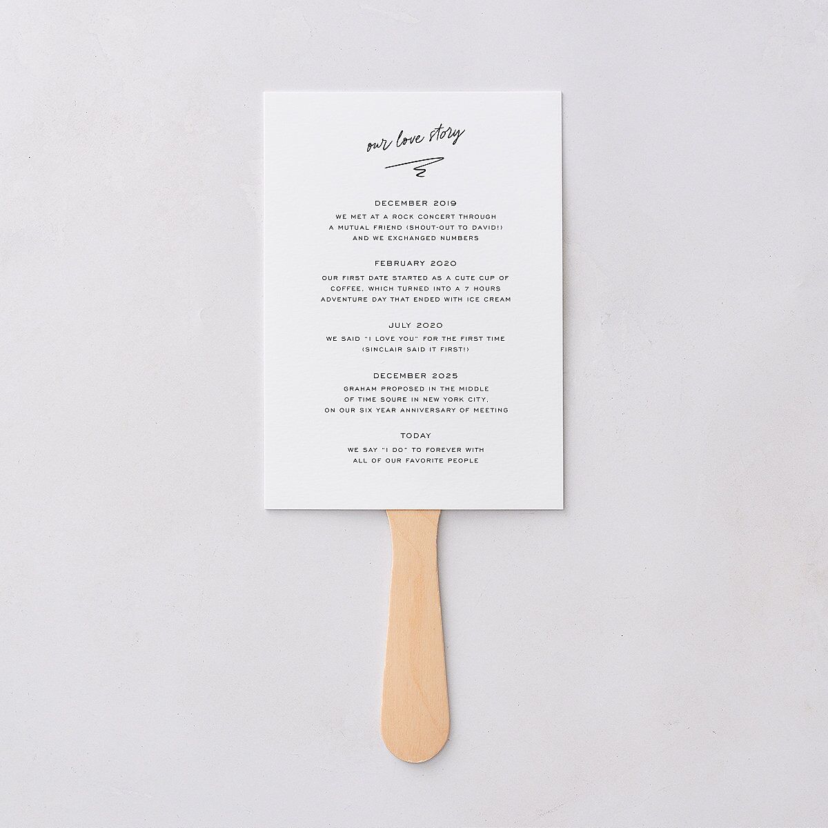 Sunny Day Modern Script Fan Programs Pure White Signature Standard
