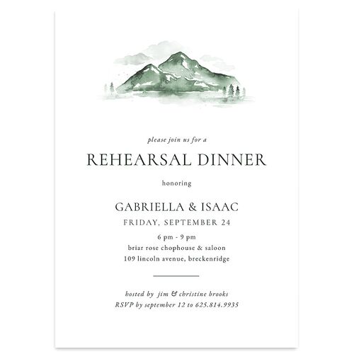 Watercolor Mountains Rehearsal Dinner Invitations Thyme Signature Blank