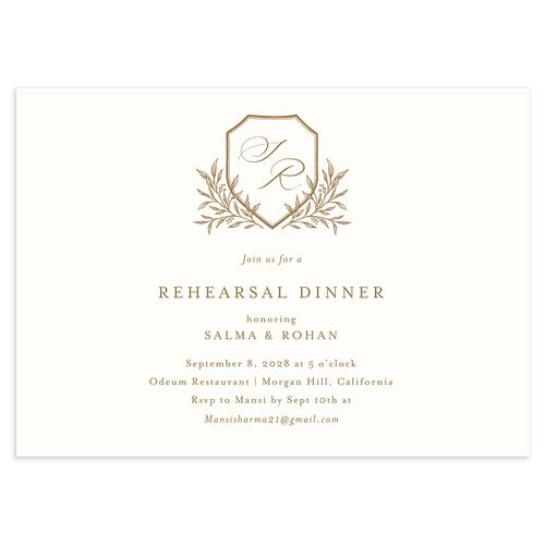 Classic Crest Rehearsal Dinner Invitations Fawn Signature Blank Standard