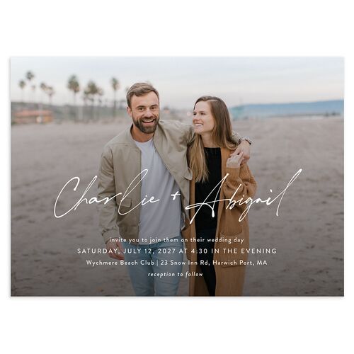 Modern Gallery Wedding Invitations Charcoal Signature Blank No Standard