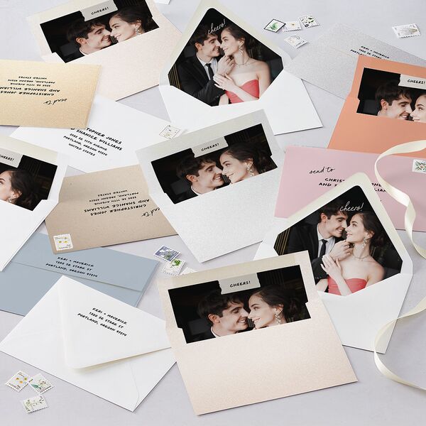 Modern Writing Save the Date Cards Snow Signature smooth Blank No Standard