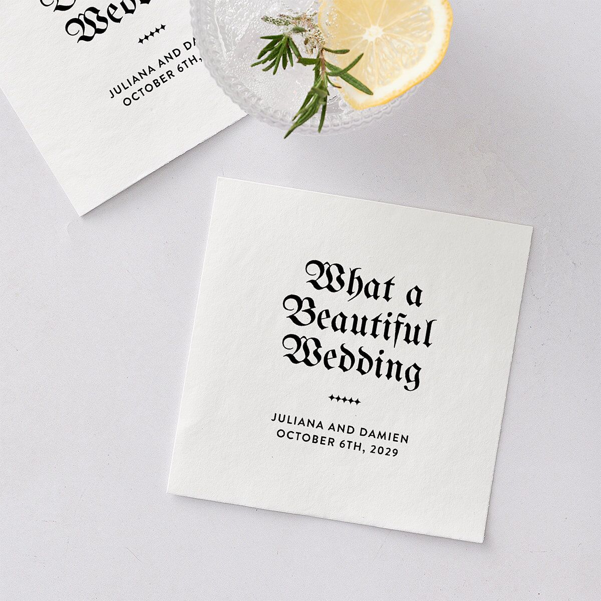 Moody Gothic Rose Cocktail Napkins Midnight Napkin Uncoined