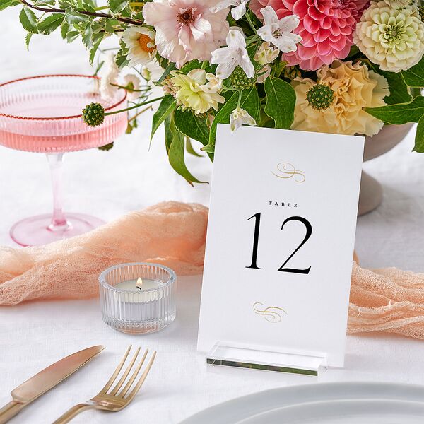 Flourishing Love Table Numbers Gold Pure White Signature
