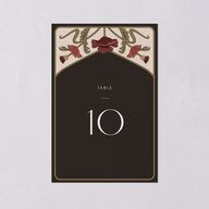 Vintage Nouveau Floral Table Numbers Merlot Signature