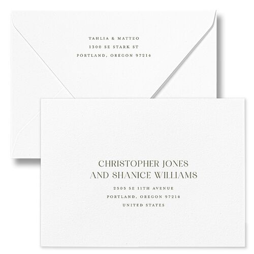 Elegant Sidebar Images Save The Date Card Euro Envelopes White Thyme Both Recipient and Return Addresses Luxe Signature