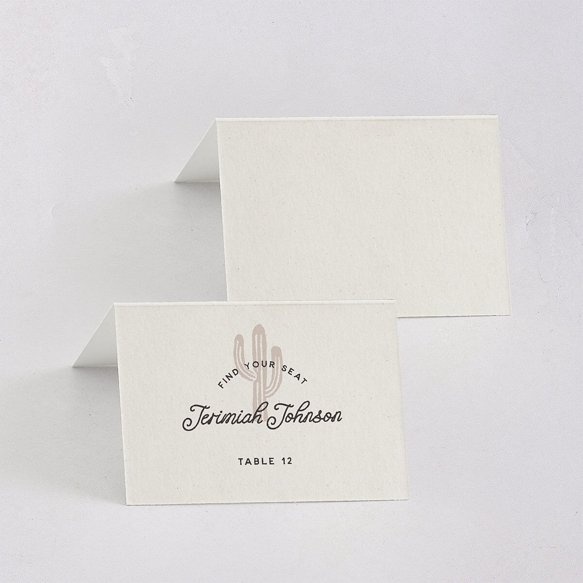 Hitched in Texas Place Cards Charcoal Signature