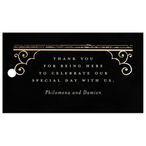 Gothic Gate Foil Favor Gift Tags Gold Pool Signature