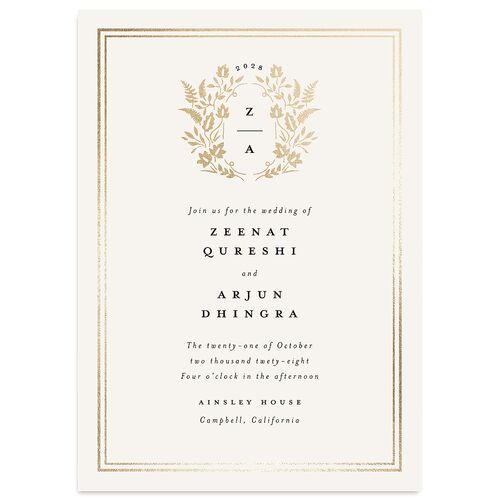 Rustic Kingdom Wedding Invitations Gold Falcon Signature Blank No Standard
