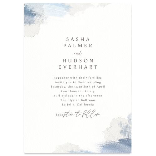 Minimal Brush Wedding Invitations Slate Signature Blank No Standard