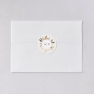 Neutral Greenery Wedding Stickers Thyme Circle