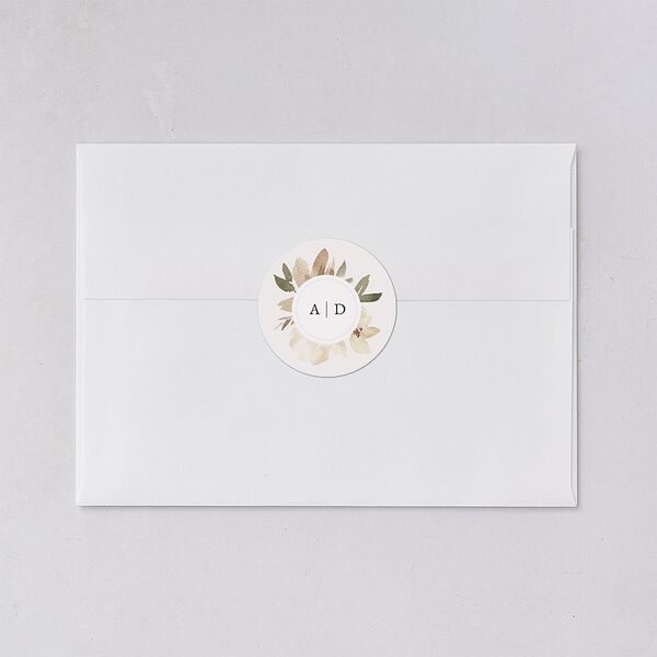 Neutral Greenery Wedding Stickers Thyme Circle