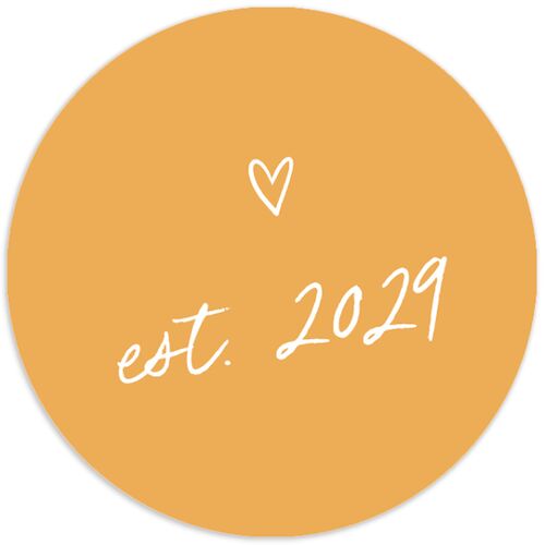 Sunny Day Modern Script Wedding Stickers Pure White Circle