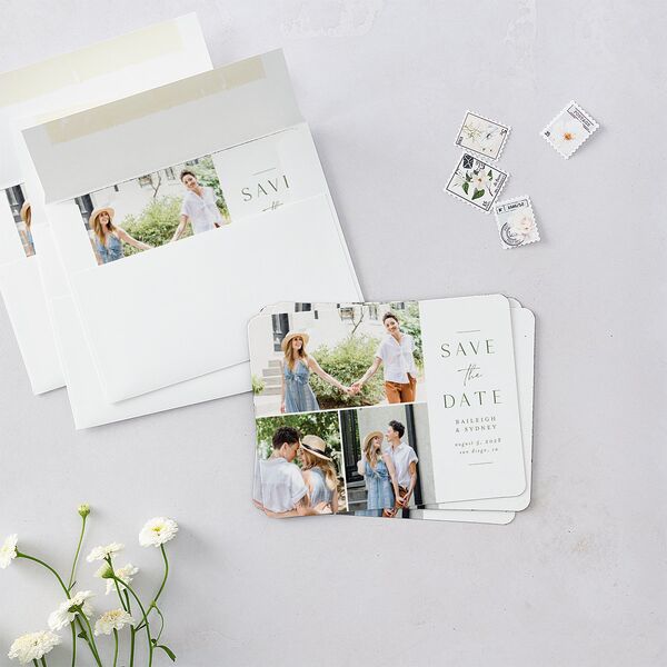 Side Panel Save The Date Magnets Deep Olive Magnet Paper