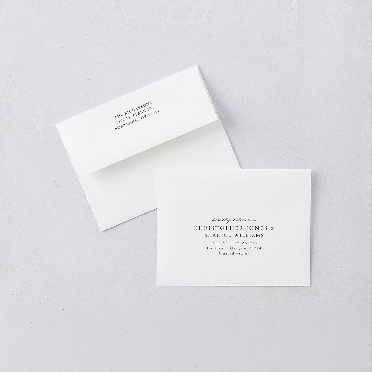 Captured Memories Photo Thank You Card Envelopes Linen White Both Recipient and Return Addresses Signature Standard