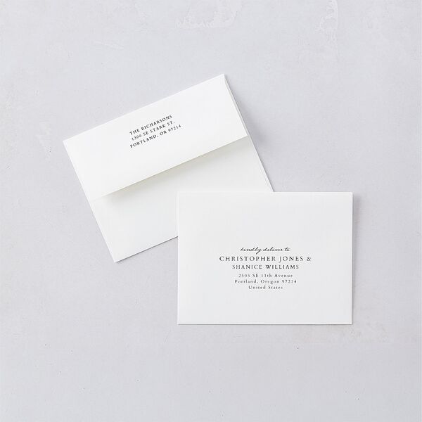 Captured Memories Photo Thank You Card Envelopes Linen White Both Recipient and Return Addresses Signature Standard
