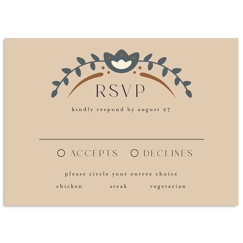 Nordic Folk Wedding Response Cards Latte Signature Standard