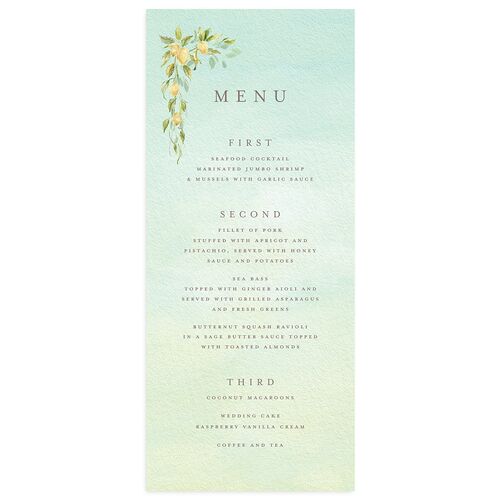 Elegant Italy Menus Sky Signature